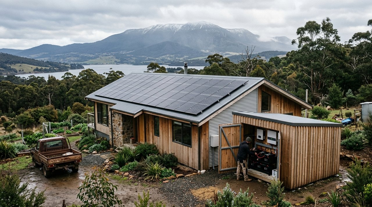 Sizing an Off-Grid Solar and Battery System for a Tasmanian Winter